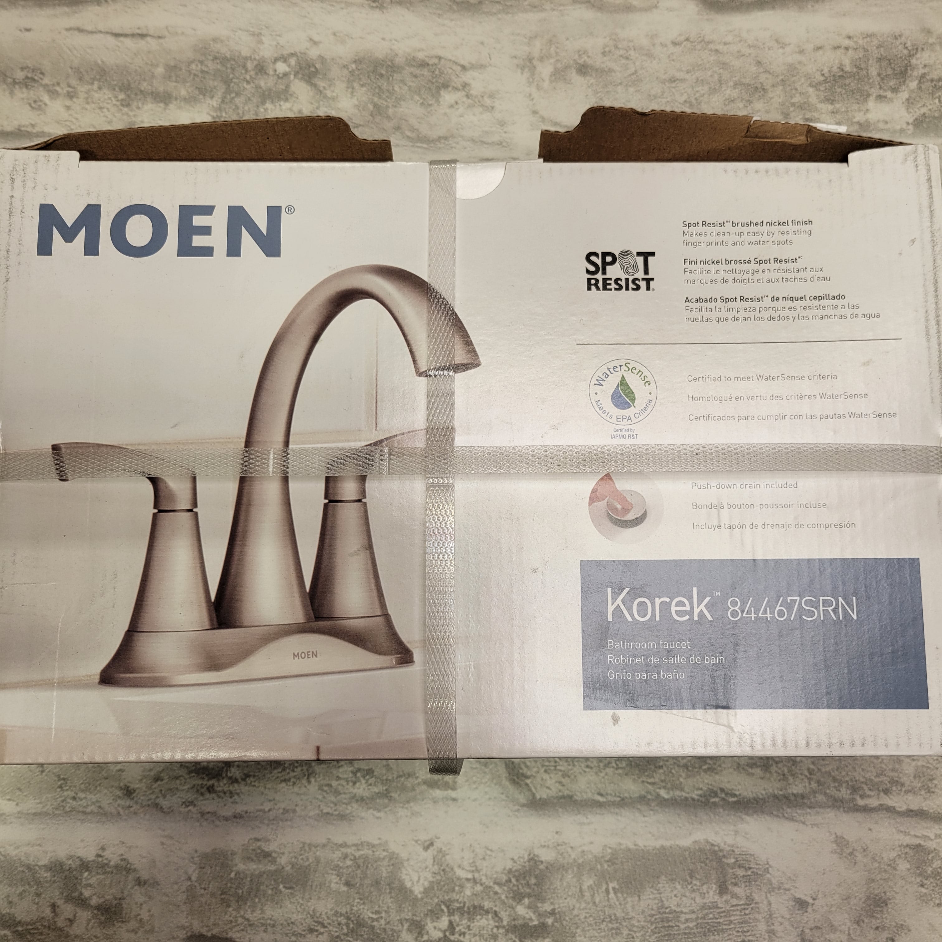 Korek Centerset 2-Handle Bathroom Faucet (84467SRN), Brushed Nickel (7645350822126)